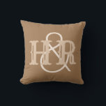 Gelukkig stel Initialen op een Kussen<br><div class="desc">Trouwcadeau kussen. De initialen die op dit kussen zijn afgedrukt,  maken het tot een ideaal huwelijkscadeau voor een getrouwd stel. Bevat de twee initialen.</div>