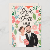 Gelukkig Stel Save The Date (Voorkant / Achterkant)