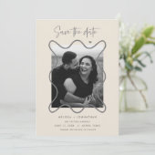 Gelukkig stel Sla de datum op voor trouwannonce Save The Date (Staand voorkant)