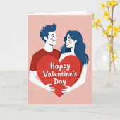 Gelukkig Stel Valentijnsdag Kaart (Gele Bloem)