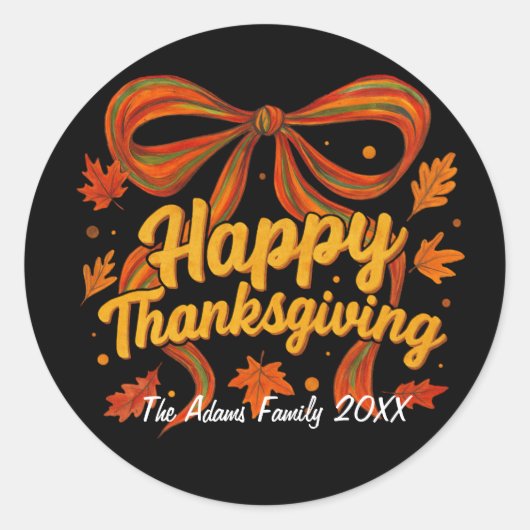 Gelukkig sticker voor Thanksgiving-cadeau (Voorkant)