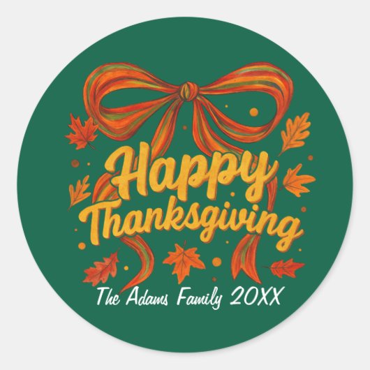 Gelukkig sticker voor Thanksgiving-cadeau (Voorkant)