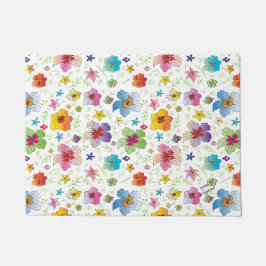 Gelukkig, stijlvol ventilatorpatroon kleurrijk deurmat