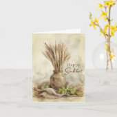 Gelukkig Sukkot Tarwe Kaart (Gele Bloem)