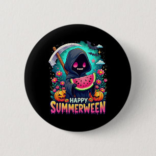 Gelukkig Summerween Skelet Jack-o-lantern Zomer Wa Ronde Button 5,7 Cm