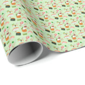 Gelukkig Sushi Kawaii Cadeaupapier (Rol Hoek)
