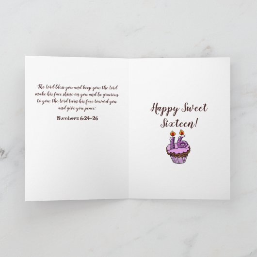 Gelukkig Sweet 16 Kaart (Binnen)