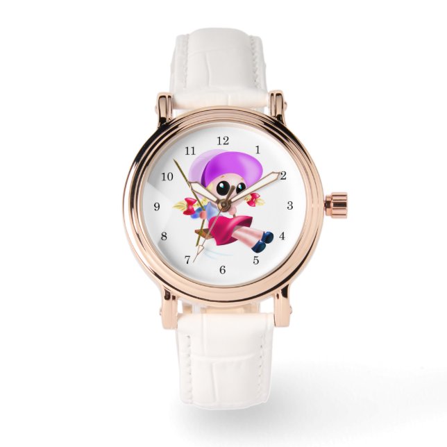 Gelukkig Swingend Meisje Horloge (Voorkant)