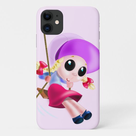 Gelukkig swingend meisje iPhone Case (Achterkant)