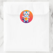 Gelukkig Tabby Kitten Ronde Sticker (Tas)