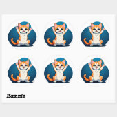 Gelukkig Tabby Kitten Ronde Sticker (Vel)
