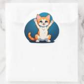 Gelukkig Tabby Kitten Ronde Sticker (Tas)