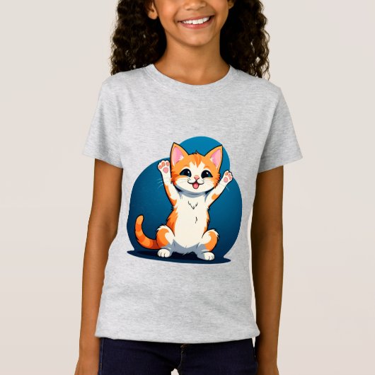 Gelukkig Tabby Kitten T-shirt (Voorkant)