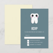 Gelukkig Tand Glimlachend Schattig RSVP Kaartje (Voorkant / Achterkant)