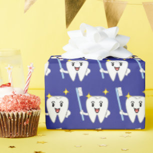 Gelukkig Tand Met Tandenborstel Cadeaupapier