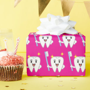 Gelukkig Tand Met Tandenborstel Cadeaupapier