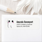 Gelukkig tand-tand-glimlachend testtekenadres etiket (Insitu)