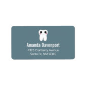 Gelukkig tand-tand-glimlachend testtekenadres etiket (Voorkant)