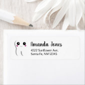 Gelukkig tand-tand-glimlachend testtekenadres etiket (Insitu)