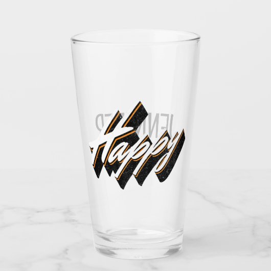 Gelukkig tekstontwerp glas (Voorkant)