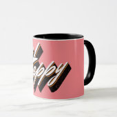 Gelukkig tekstontwerp mok (Voorkant rechts)