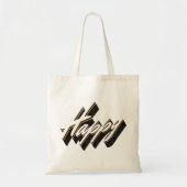 Gelukkig tekstontwerp tote bag (Voorkant)