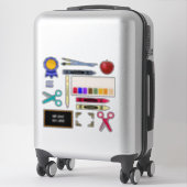 Gelukkig terug naar school dagen kleurpotloden ver sticker (Koffer)