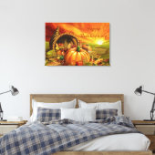 Gelukkig Thanksgiving 2 gewikkeld canvas Afdruk (Insitu (Slaapkamer))