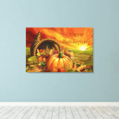 Gelukkig Thanksgiving 2 gewikkeld canvas Afdruk (Insitu (Houten vloer))