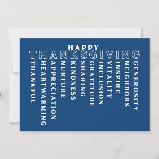 Gelukkig Thanksgiving-acrostic kaart (Voorkant)