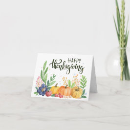 Gelukkig Thanksgiving Aquarel Pompoenen Feestdagen Kaart