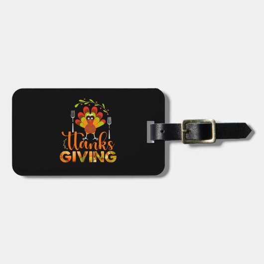 gelukkig thanksgiving bagagelabel (Voorkant horizontaal)