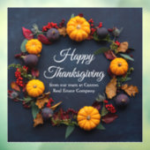 Gelukkig Thanksgiving Bedrijf Pompoen Krans Modern Raamsticker (Vel 3)