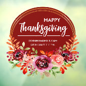 Gelukkig Thanksgiving Bloemengran Kruisraam Sticke Raamsticker (Vel 3)