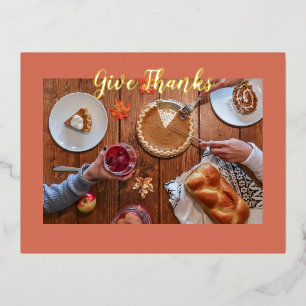 Gelukkig Thanksgiving Briefkaart, Thanksgiving Kaa Folie Feestdagen Briefkaart