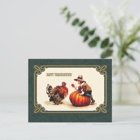 Gelukkig Thanksgiving.  Briefkaarten (Staand voorkant)