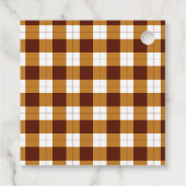 Gelukkig Thanksgiving Bruine Geruite Pompoen Bedankjes Labels (Achterkant)