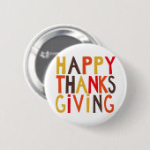 Gelukkig Thanksgiving! Button (Voorkant /achterkant)