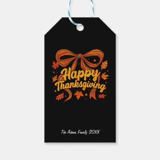 Gelukkig Thanksgiving-cadeau Cadeaulabel (Voorkant)