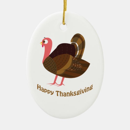 Gelukkig Thanksgiving! Cute Turkey Keramisch Ornament (Voorkant)