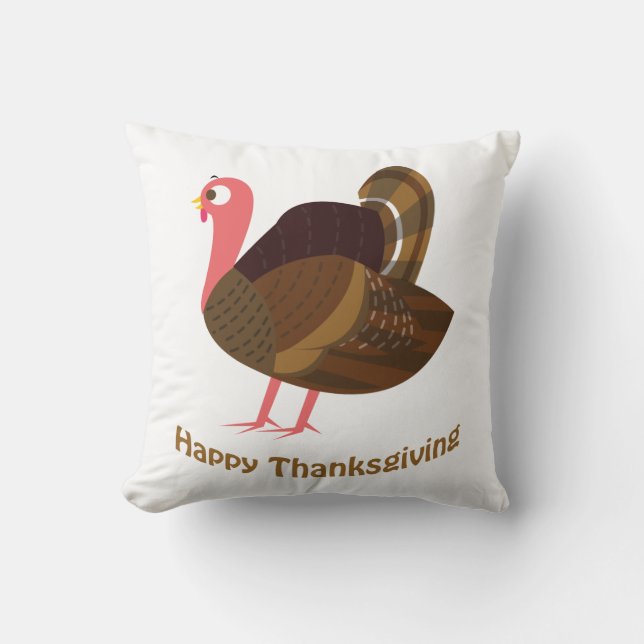 Gelukkig Thanksgiving! Cute Turkey Kussen (Voorkant)