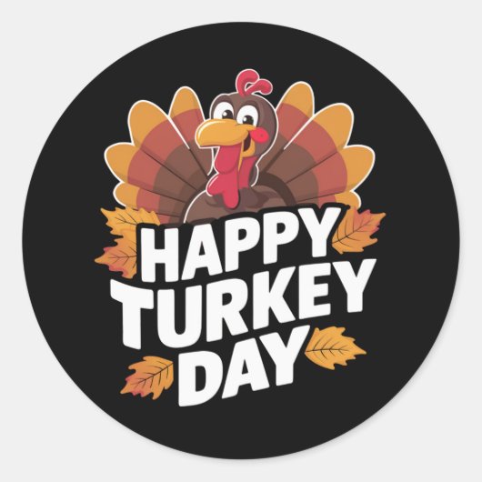 Gelukkig Thanksgiving Dag Dag Dag Vakantie cadeau Ronde Sticker (Voorkant)