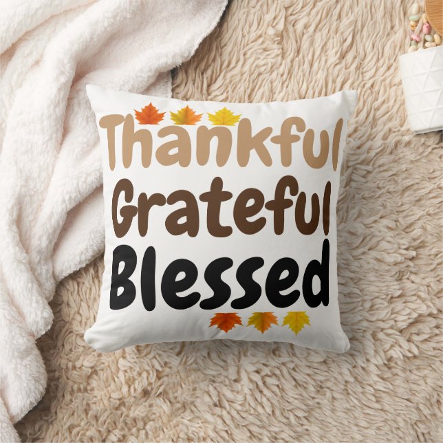 gelukkig Thanksgiving Dankbaar, dankbaar, gezegend Kussen (Deken)