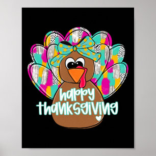 Gelukkig Thanksgiving Day Kalkoen Dag Dank Geef Me Poster