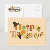 Gelukkig Thanksgiving Day-ontwerp Briefkaart (Voorkant / Achterkant)
