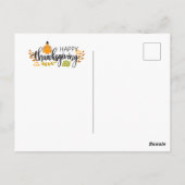 Gelukkig Thanksgiving Day-ontwerp Briefkaart (Achterkant)