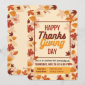 Gelukkig Thanksgiving Day Uitnodigingskaart Kaart (Voorkant / Achterkant)