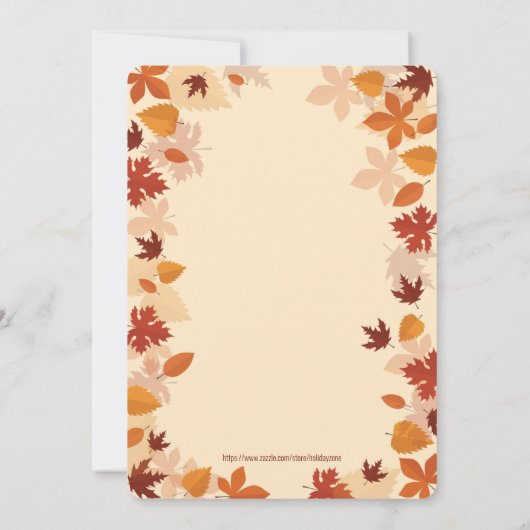 Gelukkig Thanksgiving Day Uitnodigingskaart Kaart (Achterkant)