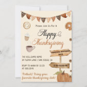 Gelukkig Thanksgiving Diner Pompoen & Herfst Kaart (Voorkant)