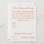 Gelukkig Thanksgiving diner schattige uil Kaart (Achterkant)